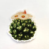 Antique Vinyl Stickers - Pink Flower Cactus Sticker www.pergamopapergoods.com