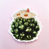 Antique Vinyl Stickers - Pink Flower Cactus Sticker www.pergamopapergoods.com