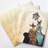 Gay holiday cards, gay art, lesbian art, deer holiday cards, mixed media deer