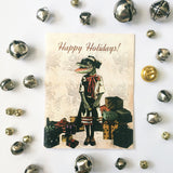 Alligator Holiday Card or Card Set - Present Gator