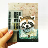 Raccoon Hanukkah Card or Card Set