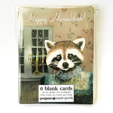 Raccoon Hanukkah Card or Card Set