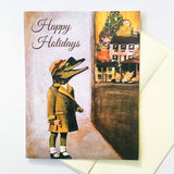 Alligator Holiday Card or Card Set - Window Gator