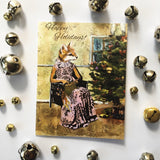 Indie greeting cards, indie holiday cards, fox holiday card, illustrated fox Christmas card