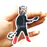 Retro Kitten Sticker - Vinyl Stickers for Cat Lovers + Vintage Lovers www.pergamopapergoods.com