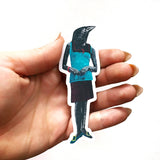 Black Crow Lady Vinyl Sticker