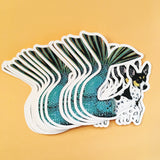Mermaid Dog Vinyl Sticker - Rat Terrier
