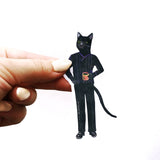 Handmade cat vinyl sticker being held