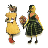 Vintage Kitchen Magnet Set, Illustrated Animal Magnets Fridge, Retro Refrigerator Stocking Stuffer, Cottagecore Gift, Gifts for Teachers