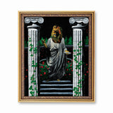 Surreal Art, Leo 8x10 Lion Art Print, 70s Decor, Animal Art, Cool Bathroom Art, Weird Art, Vintage Bar Decor, Ancient Greece Rome Classical by Gianna Pergamo, Pergamo Paper Goods www.pergamopapergoods.com