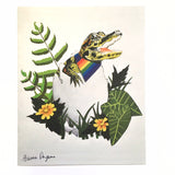 Gay Art, Rainbow 8x10" Alligator Art Print, Gay Pride, Gay Wedding Marriage, Lesbian Art, Lesbian Pride Anniversary, LGBTQ Queer Trans Bi Art by Gianna Pergamo, Pergamo Paper Goods www.pergamopapergoods.com.