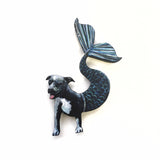 Mermaid Pitbull Magnet - Blue Pitbull Gift, Mermaid Gift, Weird Dog Art, Pit Bull Dog Mermaid Pitbull Memorial Gift, Pitbull Mom Gift by Pergamo Paper Goods www.pergamopapergoods.com