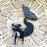 Mermaid Pitbull Magnet - Blue Pitbull Gift, Mermaid Gift, Weird Dog Art, Pit Bull Dog Mermaid Pitbull Memorial Gift, Pitbull Mom Gift by Pergamo Paper Goods www.pergamopapergoods.com