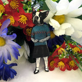 Boston Terrier Dog Magnet - Vintage Inspired, Weird Art for Dog Lovers by Pergamo Paper Goods www.pergamopapergoods.com