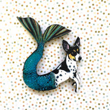 Mermaid Dog Magnet, Rat Terrier Gift, Dog Mermaid Gift, Weird Dog Art, Rat Terrier Memorial Art Fantasy Gift by Pergamo Paper Goods