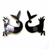 Zodiac Capricorn Magnet - Mermaid Goat Magnet, Zodiac Gift, Mermaid Gift, Weird Art, Animal Mermaid, Weird Capricorn Gift by Pergamo Paper Goods