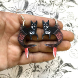 Mermaid Chihuahua Earrings, Mermaid Dog Jewelry, Weird Earrings, Kitsch Earrings, Stainless Steel Dangle Earrings, Illustrated Retro Dog Art by Pergamo Paper Goods www.pergamopapergoods.com.