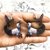 Capricorn Earrings - Mermaid Goat Earrings - Illustrated Zodiac Jewelry by Pergamo Paper Goods www.pergamopapergoods.com.