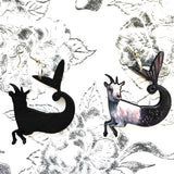 Capricorn Earrings - Mermaid Goat Earrings - Illustrated Zodiac Jewelry by Pergamo Paper Goods www.pergamopapergoods.com.