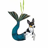 Mermaid Dog Ornament, Wood Illustrated Rat Terrier Christmas Laser Cut Ornament, Dog Mom Gift, Memorial Gifts for Dog Lovers, Wholesale Ornaments by Pergamo Paper Goods www.pergamopapergoods.com
