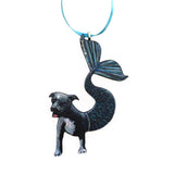 Blue Pitbull Ornament, Christmas Pet Memorial Gift, Wood Illustrated Mermaid Laser Cut Ornament, Dog Mom Gifts for Dog Lovers, Handmade Wholesale Ornaments by Pergamo Paper Goods www.pergamopapergoods.com
