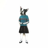 Boston Terrier Dog Magnet - Vintage Inspired, Weird Art for Dog Lovers by Pergamo Paper Goods www.pergamopapergoods.com