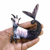 Zodiac Capricorn Magnet - Mermaid Goat Magnet, Zodiac Gift, Mermaid Gift, Weird Art, Animal Mermaid, Weird Capricorn Gift by Pergamo Paper Goods