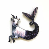 Zodiac Capricorn Magnet - Mermaid Goat Magnet, Zodiac Gift, Mermaid Gift, Weird Art, Animal Mermaid, Weird Capricorn Gift by Pergamo Paper Goods
