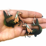Fantasy Horse Earrings, Mermaid Horse Jewelry, Weird Earrings, Kitsch Earrings, Clip On Earrings, Illustrated Retro Horse Art, Horse Girl Earrings by Pergamo Paper Goods www.pergamopapergoods.com