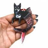 Mermaid Chihuahua Ornament, Beach Christmas Pet Memorial Gift, Wood Illustrated Laser Cut Ornament, Dog Mom Gifts for Dog Lovers, Wholesale Handmade Ornaments by Pergamo Paper Goods www.pergamopapergoods.com.