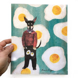 Chihuahua Art Print, 8x10 Retro Dog Mom Gifts, Dressed Up Dapper Sweater Dog, Weird Art Vintage Mixed Media Collage, Animal Rescue Dogs Gift