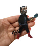 Calico Cat Magnet, Weird Cat Sailor Animal Refrigerator Magnets Fridge, Laser Cut Wood, Illustrated Gift Vintage, Animal Rescue, Fishing by Pergamo Paper Goods