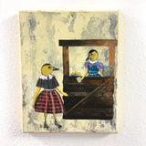 Lemonade Ducks Painting, Original Animal Gift, Collage Wall Art, Mixed Media Animal Art, Vintage Painting, Weird Art on Canvas, Pergamo Paper Goods