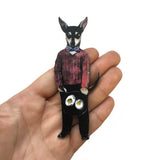 Chihuahua Magnet, Retro Dog Magnets Fridge, Animal Refrigerator Illustrated Weird Gifts, Vintage Illustration Collage, Stocking Stuffer, Pergamo Paper Goods