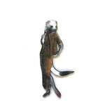 Weasel Magnet, Back to School Gift, Vintage Animal Magnets Fridge, Weird Art, Housewarming Hostess Gifts, Laser Cut Wood Locker Pergamo Paper Goods