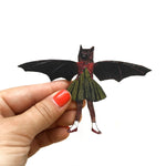 Bat Magnet, Retro Magnets Fridge, Animal Refrigerator Illustrated Weird Gifts, Vintage Illustration Collage, Stocking Stuffer Pergamo Paper Goods