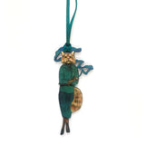 Cat Ornament, Holiday Ornaments, Orange Cat Ornament, Retro Stocking Stuffer, Animal Lover Weird Christmas Decoration, Vintage Holidays by Pergamo Paper Goods