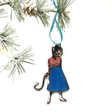 Red Heeled Cat Lady Ornament