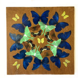 Butterfly Mandala Art, Vintage Inspired Mixed Media Art, Insect Collage Painting, Buddhist Original Acrylic Artwork, Retro Kitsch Gift