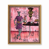 Greyhound Art Print, 8x10 Retro Wall Decor, Vintage Dog Gifts, Surreal Weird Art Kitsch, 60s 70s Art Fancy Mixed Media Collage