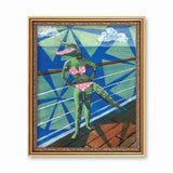 Bikini Alligator Art Print, 8x10 Retro Wall Decor, Feminist Girl Power Gifts Feminism, Surreal Vintage Florida Gators, Weird Art Kitsch