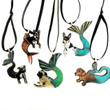 Mermaid Dog Ornaments Mini, Pug Pit Bull Chihuahua Rat Terrier Christmas, Surreal Vintage Christmas, Quirky Puppy Ornament Weird Art