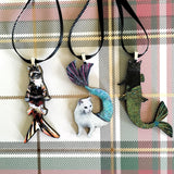 Mini Cat Ornaments, Mermaid Cat Christmas, Surreal Vintage Christmas, Quirky Animal Ornaments, Black Kitty Calico Cats White Elephant Gift