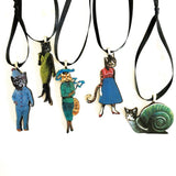 Mini Cat Ornaments, Weird Cat Christmas, Vintage Quirky Animal Ornaments, Snail Kitty Calico Cats White Elephant Gift Kitten Dressed Up