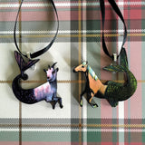 Mini Mermaid Ornaments, Goat Horse Christmas, Surreal Vintage Christmas, Weird Ornaments, Weird Art Quirky Gift, Capricorn Collage Gifts