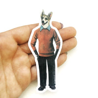 Vinyl Stickers for Dog Lovers - Corgi Man Sticker www.pergamopapergoods.com