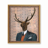 Retro Art for Animal Lovers-  Art for Men - Dapper Buck Art Print by Pergamo Paper Goods
