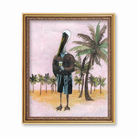 Vintage Inspired Animal Art - Pelican Art Print - Weird Florida Art by Pergamo Paper Goods
