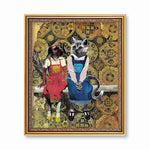 Dog and Cat Friends Art Print - Vintage Art for Animal Lovers by Pergamo Paper Goods