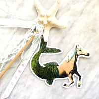 Horse Mermaid Vinyl Stickers for Animal Lovers and Horse Lovers By Pergamo Paper Goods. Vintage Inspired Collage Art for Animal Lovers.